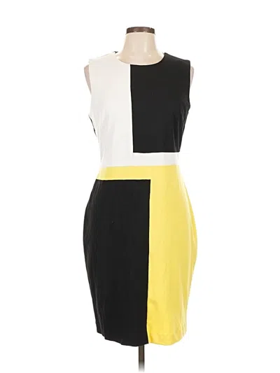 Pre-owned Beige By Eci Cocktail Dress In Yellow