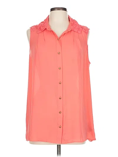Pre-owned Beige By Eci Sleeveless Blouse In Pink