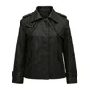 Beira Women's Amelia Cropped Windproof & Waterproof Trench Coat With Detachable Hood In Black In Black