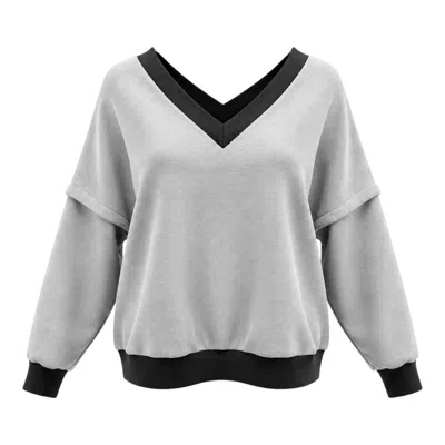 Beira Women's Victoria V-neck Sweatshirt – Grey In Gray