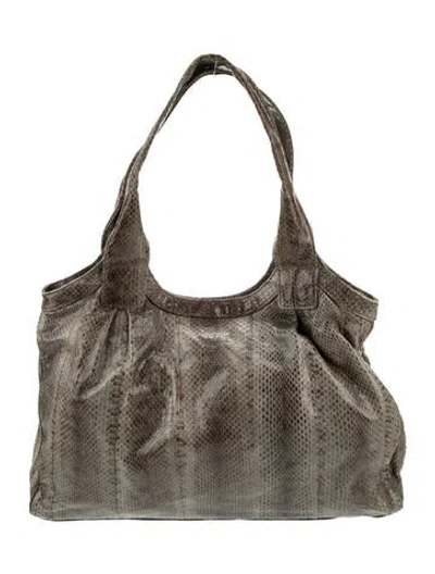 Pre-owned Beirn Leather Top Handle Bag In Gray
