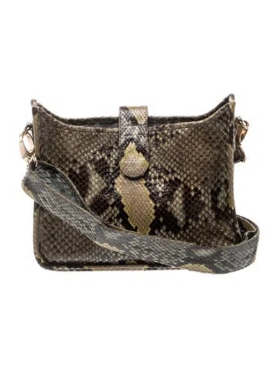 Pre-owned Beirn Python Shoulder Bag In Green