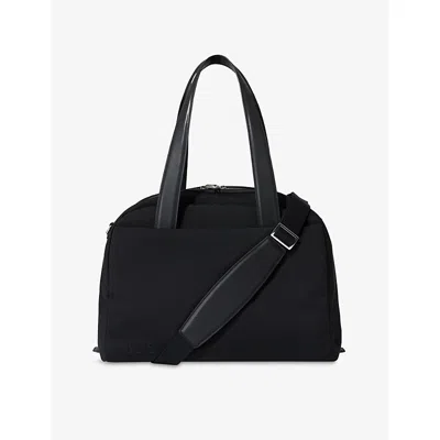 Beis Black The Duffle Leather-trim Bag