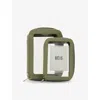 Beis In Olive Flight Nylon Cosmetic Case Set In In Olive