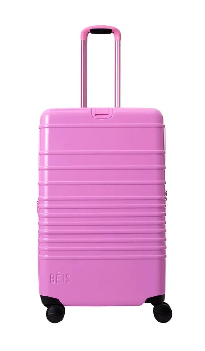 Beis Medium Check-in Roller In Berry Glossy