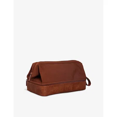 Beis Mens Maple The Dopp Kit Canvas Travel Bag In Brown