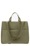 Beis Béis The East/west Water Repellent Tote In Olive