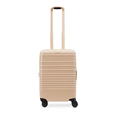 BEIS BEIS THE GLOSSY CARRY ON ROLLER SUITCASE IN BEIGE