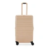 BEIS BEIS THE GLOSSY MEDIUM CHECK IN ROLLER SUITCASE IN BEIGE