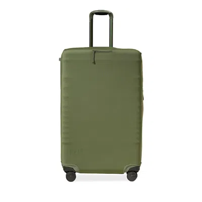 Beis The Large Check In Luggage Cover In Olive In Green