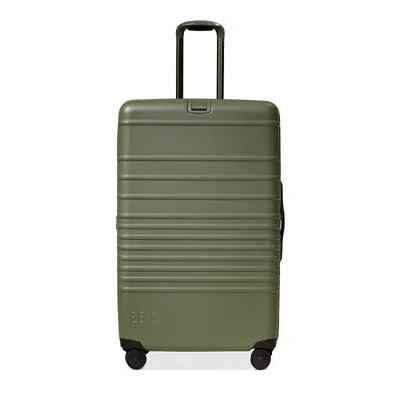 Beis The Large Check In Roller In Olive In Green