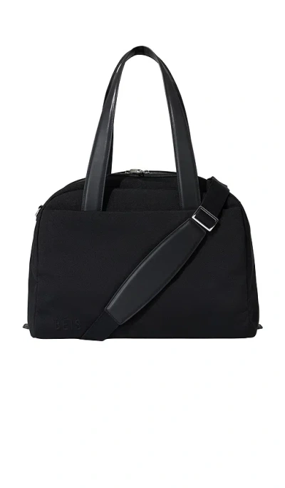 Beis The Leather Trim Duffle In Black