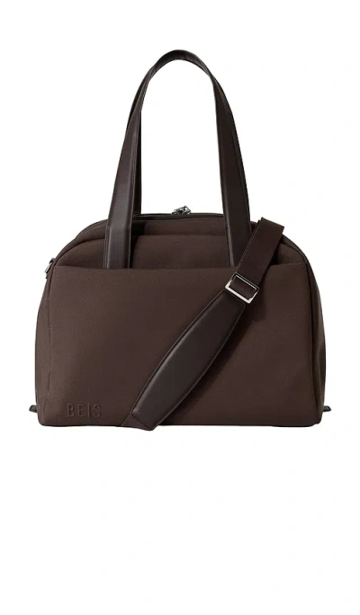 Beis The Leather Trim Duffle In Brown