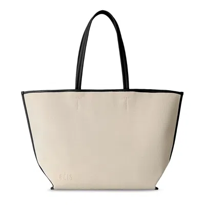 Beis The Leather Trim Tote In Black