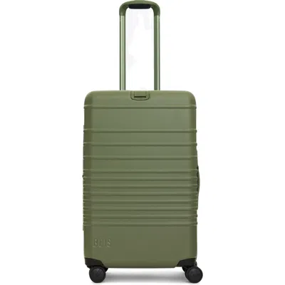 Beis Béis The Medium Check-in Roller Suitcase In Green