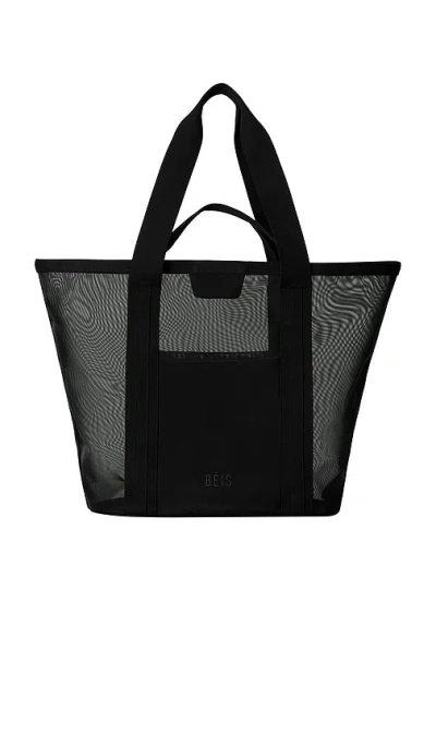 Beis The Mesh Beach Tote Bag In Black