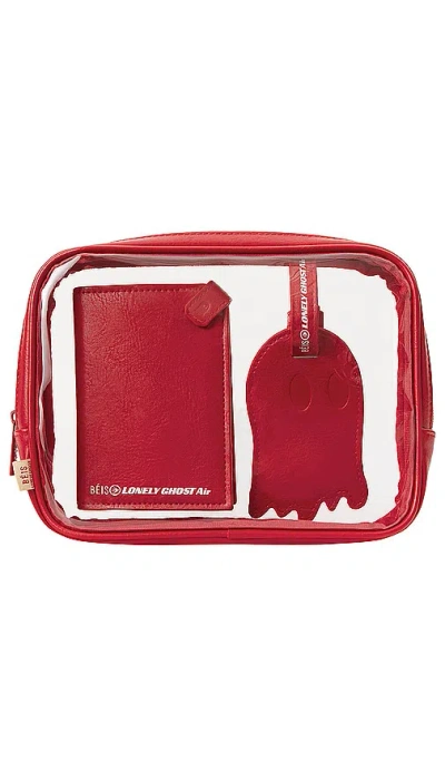 Beis The Passport & Luggage Tag Set In Red