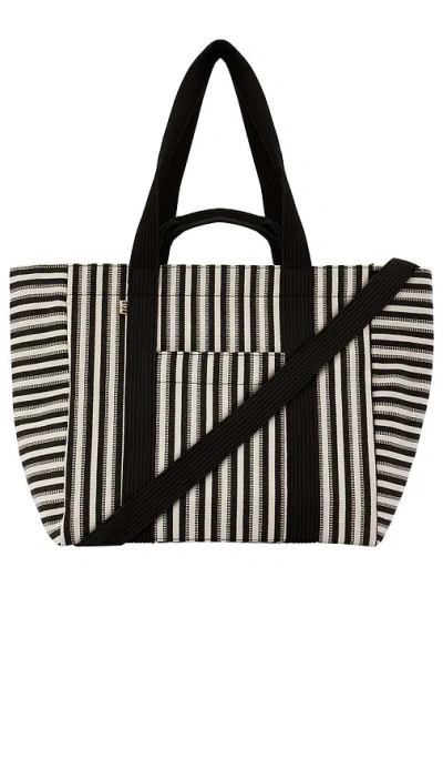 Beis The Summer Stripe Tote In 黑色