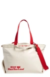 Beis X Lonely Ghost Canvas Tote In Beige
