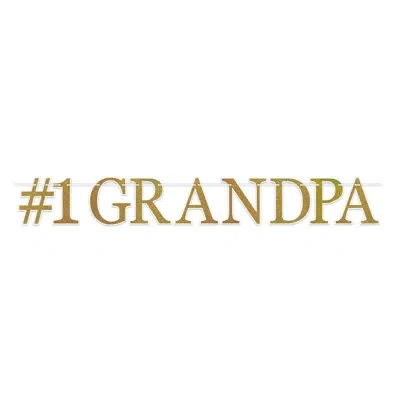 Beistle #1 Grandpa Streamer - 6â¼" X 4' 6" - Pack Of 12 In Gold