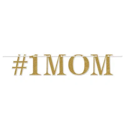 Beistle #1 Mom Streamer - 7â¼" X 4' - Pack Of 12 In Gold