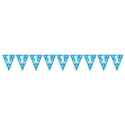 Beistle "1st" Birthday Pennant Banner In Blue