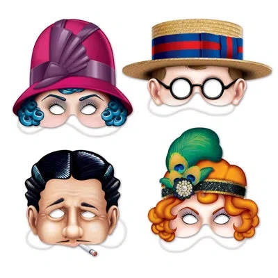 Beistle 20's Masks - 12 Pack 4 Each In Multicolor