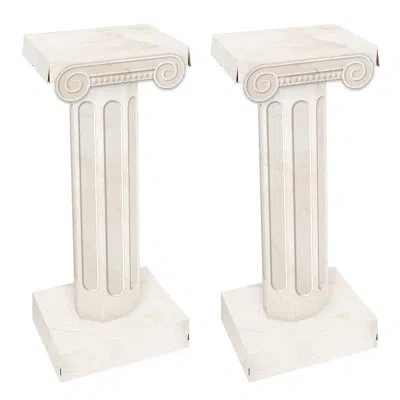 Beistle 3-d Column Props - Pack Of 4 In White