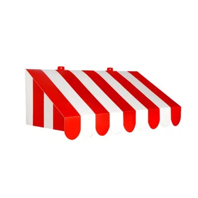 Beistle 3-d Red & White Awning Wall Decoration In Multicolor
