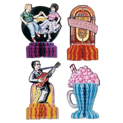 Beistle 50's Mini Centerpieces - 5" - Pack Of 12 In Multicolor