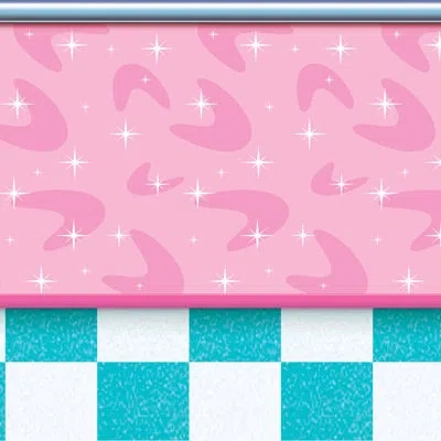 Beistle 50's Soda Shop Backdrop - 4' X 30' - Pack Of 6 In Multicolor