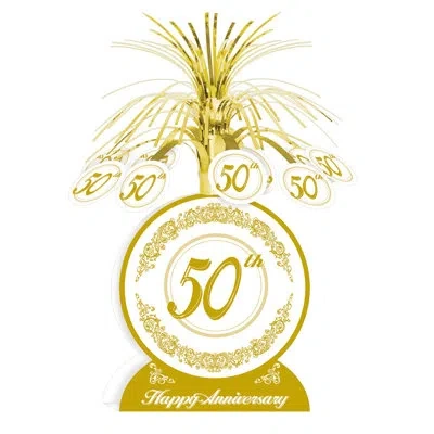 Beistle "50th" Anniversary Centerpiece In Gold