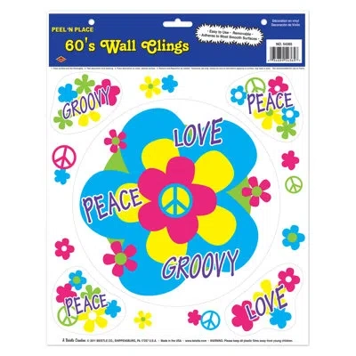 Beistle 60's Peel 'n Place - 12" X 15" Sh - Pack Of 12 In Multicolor