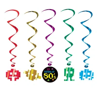 Beistle 80's Whirls - 34"-3' 4" - Pack Of 6 In Multicolor