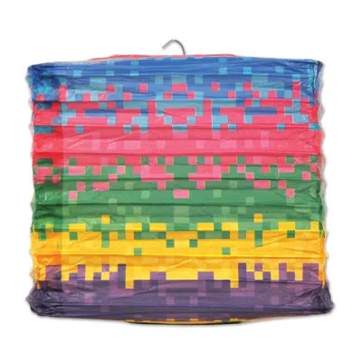 Beistle 8-bit Square Paper Lantern In Multicolor