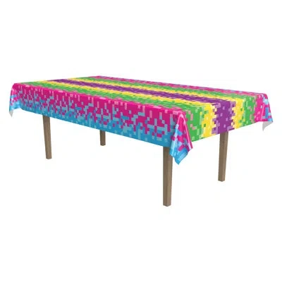 Beistle 8-bit Tablecover - 54" X 108" - Pack Of 12 In Multicolor