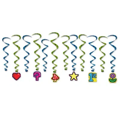 Beistle 8-bit Whirls - 17â½"-35" - Pack Of 6 In Multicolor