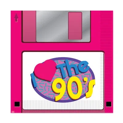 Beistle 90's Floppy Disk Luncheon Napkins In Multicolor