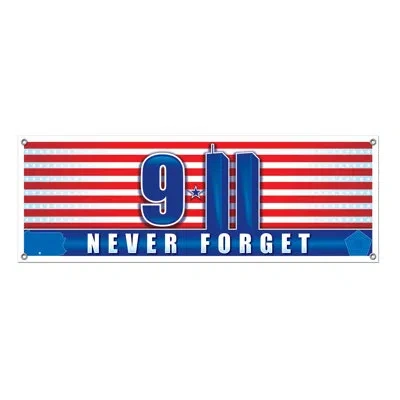 Beistle 9/11 Never Forget Sign Banner In Multicolor