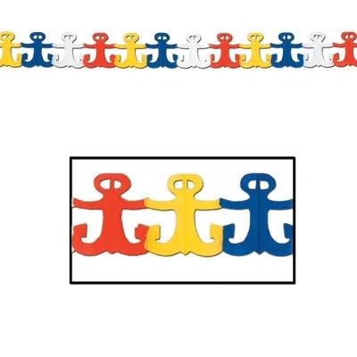 Beistle Anchor Garland - 6" X 12' - Pack Of 12 In Multicolor
