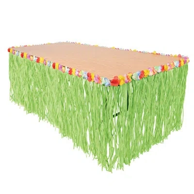 Beistle Artificial Grass Table Skirting In Green