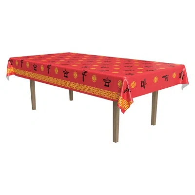 Beistle Asian Tablecover - Pack Of 12 In Multicolor