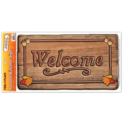 Beistle Autumn Welcome Sign Peel 'n Place In Multicolor