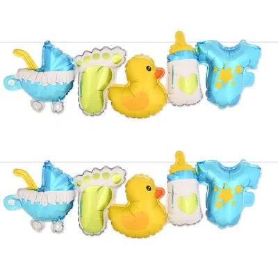 Beistle Baby Boy Balloon Streamers In Blue