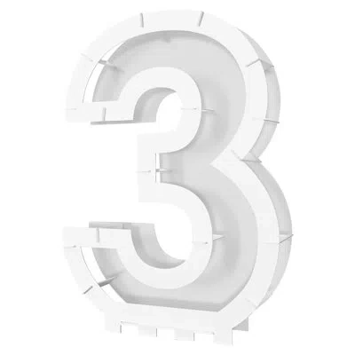 Beistle Balloon Mosaic Number "3" Frame In White
