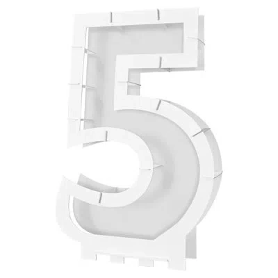 Beistle Balloon Mosaic Number "5" Frame In White