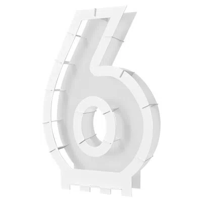 Beistle Balloon Mosaic Number "6" Frame In White