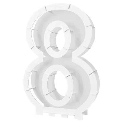 Beistle Balloon Mosaic Number "8" Frame In White