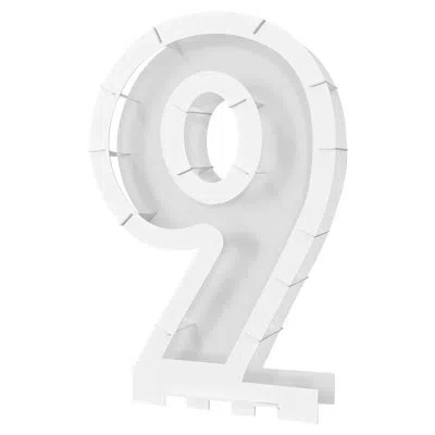 Beistle Balloon Mosaic Number "9" Frame In White