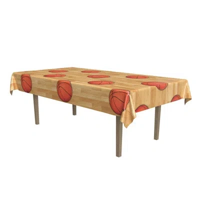Beistle Basketball Tablecover - 54" X 108" - Pack Of 12 In Multicolor